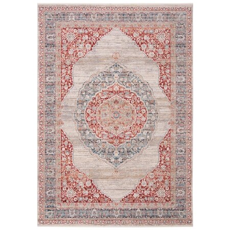 Safavieh 8 x 10 ft. Kenitra 600 Power Loomed Rectangle Area Rug Ivory & Red KRA678B-8